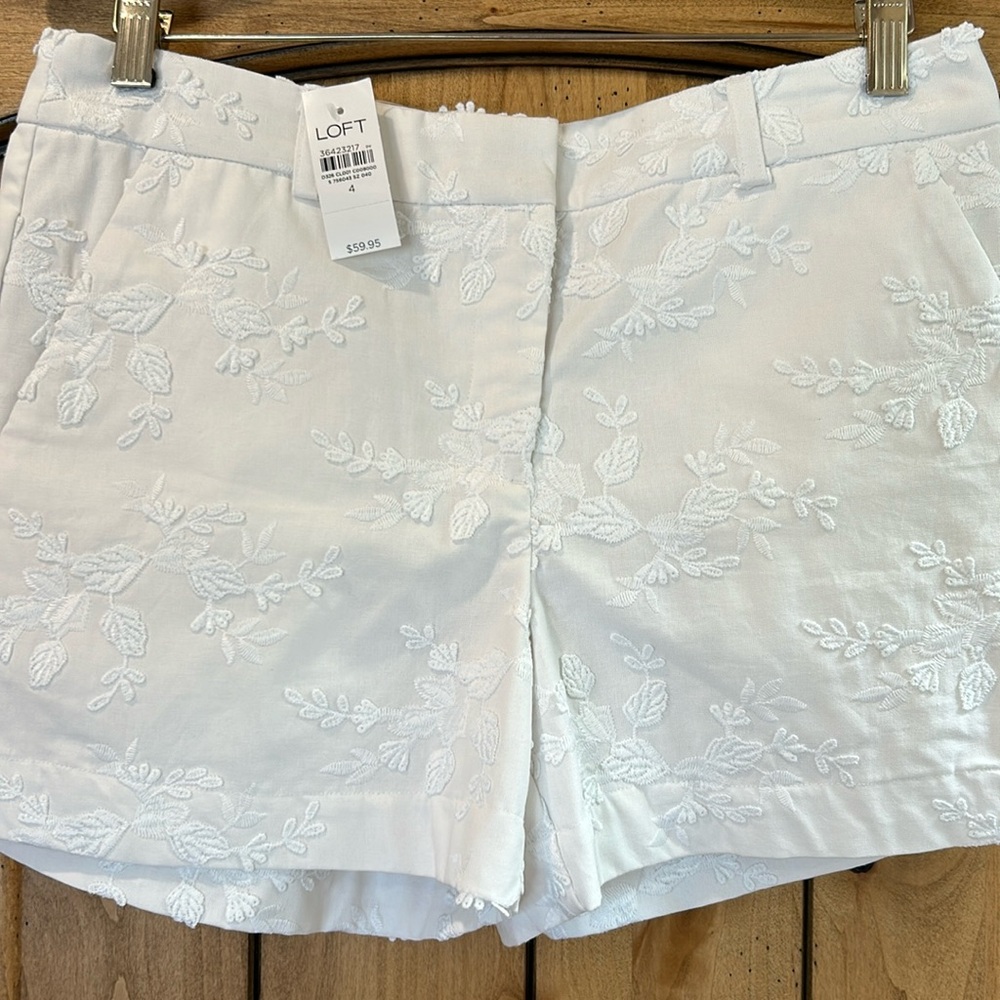 NWT Loft Embroidered Shorts